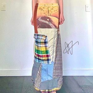 🤍HANDMADE ONE OF A KIND “NANA” PATCHWORK MAXI SKIRT🤍